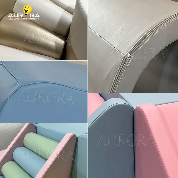 핫 판매 타운 베이지 소프트 놀이 세트 소프트 놀이 터널 어린이 실내 장비