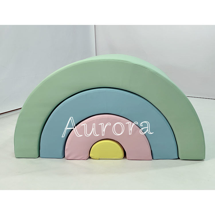 어린이용 부드러운 놀이 터널 부드러운 놀이 블록 부드러운 놀이 장비 노란색 녹색