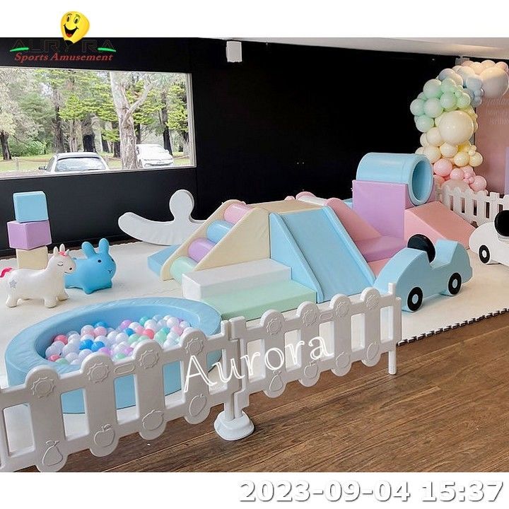 파스텔 소프트 놀이 장비 세트 유치원 센터 소프트 놀이 폼 매트 공 덩어리 어린이