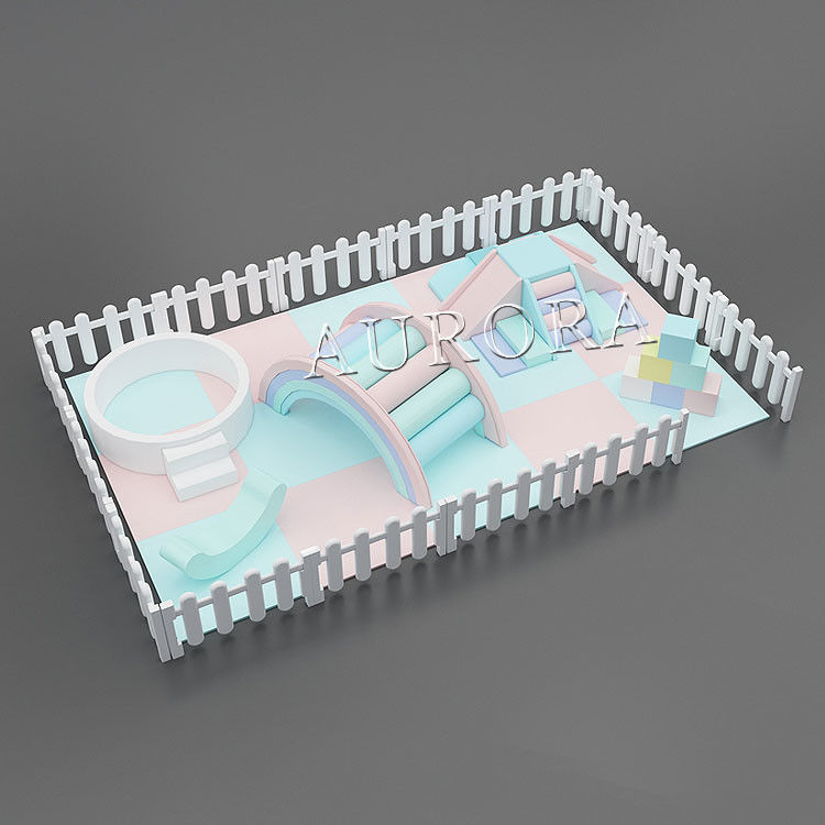 어린이 소프트 놀이 세트 슈퍼 실내 소프트 놀이 장비 흰색과 분홍색 소프트 패키지