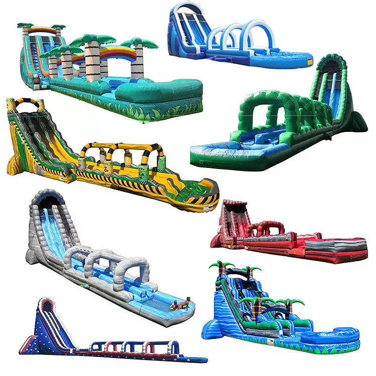 상업용 펌플 수면 슬라이드 어린이 성인용 공기 부러기와 함께 빨간 PVC 수면 슬라이드