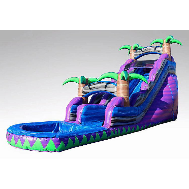 야외 물 슬라이드 점퍼 펌플 바운서 하우스 파란색 나무 슬라이드 판매