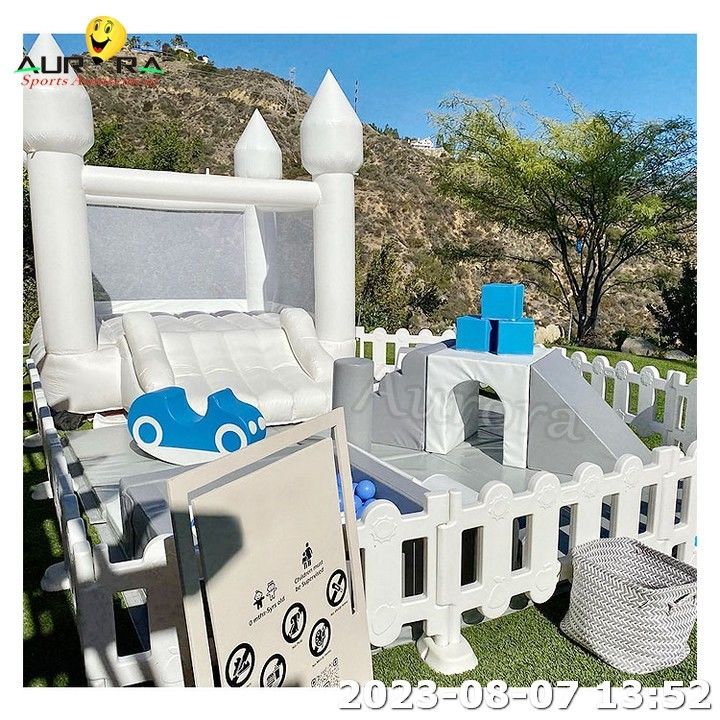 어린이용 보라색 소프트 놀이 장비 야외 놀이터 실내 소프트 놀이