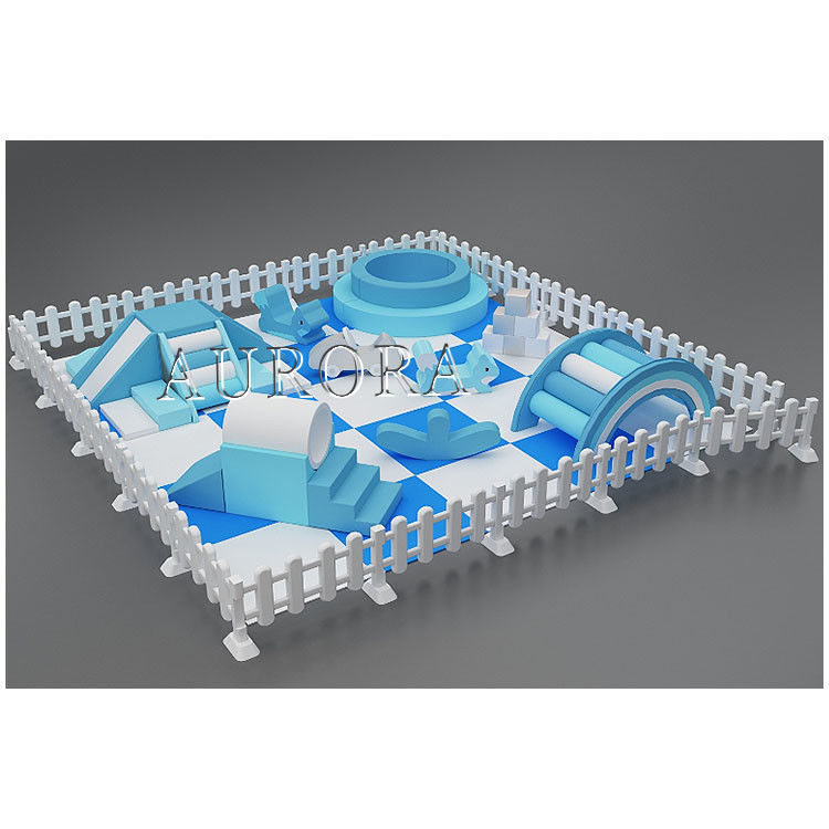 맞춤형 소프트 놀이 장비 세트 흰색과 파란색 폼 볼 핏과 소프트 놀이