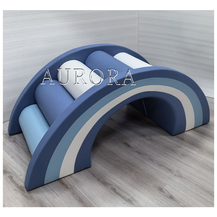 맞춤형 소프트 놀이 장비 세트 흰색과 파란색 폼 볼 핏과 소프트 놀이