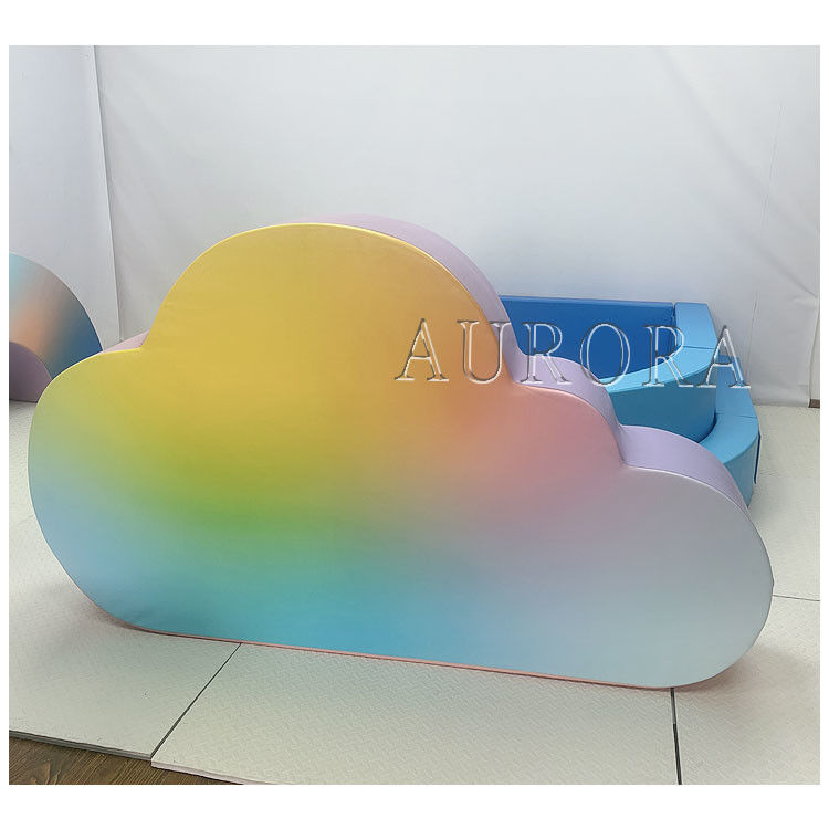시안 블루 볼 핏 키즈 소프트 플레이 장비 놀이 파티 컬러풀 클라우드 아치