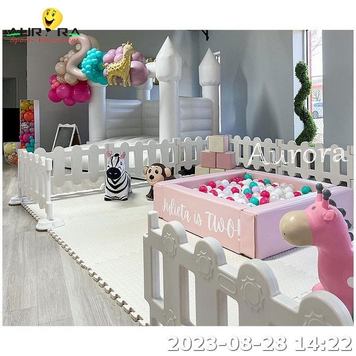 부풀이용 소프트 놀이 장비 세트 중립색 분홍색 어린이 소프트 놀이 패키지
